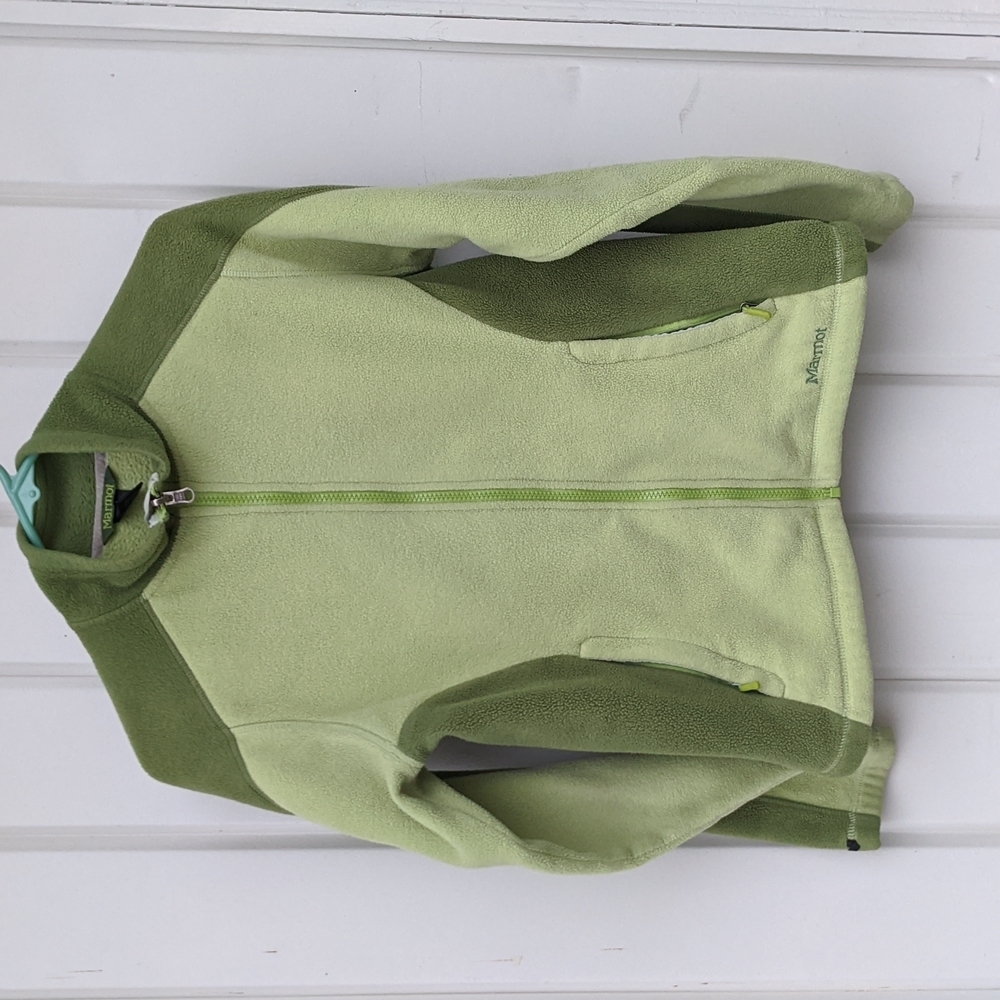 Marmot Two-Tone Green Polartec Fleece Zip Up Jacket